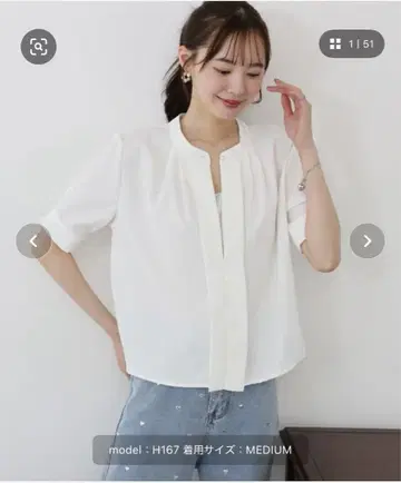 2WAY 프론트 턱 반팔 블라우스