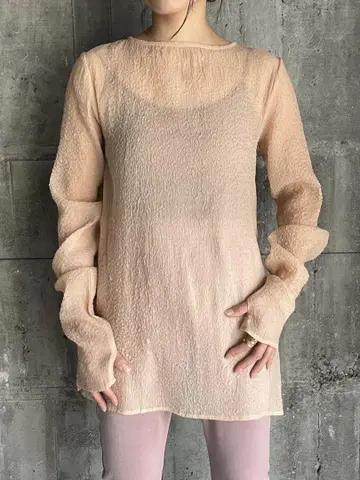 [새상품] 택 포함 파슬리 엠보싱 오간자 시어 튜닉