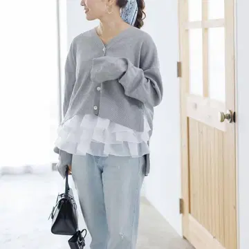 새상품급 Bluelea summer knit cardigan 그레이