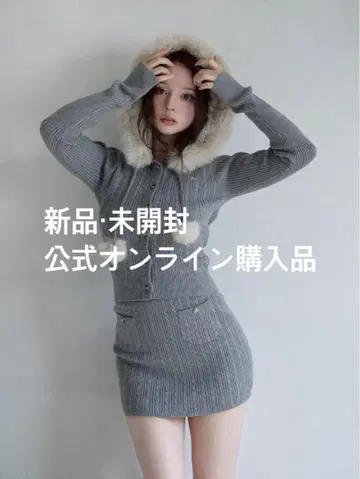 andmary Reo fur knit set up ( GRAY )