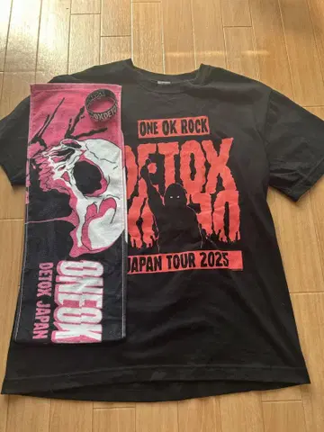 원오크 DETOX JAPAN TOUR 티셔츠 L 사이즈 타월 러버밴드