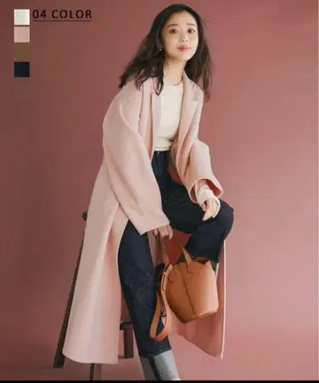 베이스먼트 온라인 울 리버 코트 핑크 프리 사이즈