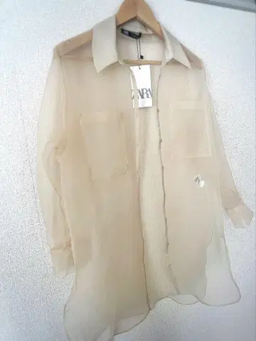 ZARA 시어 롱 셔츠 택 포함