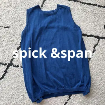spick&span 슬리브리스 상의 파랑 100% 코튼