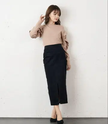매장 판매 없음 코듀로이 타이트 스커트 블랙