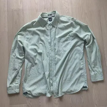 GAP 클래식 그린 스트라이프 긴팔 셔츠 XL