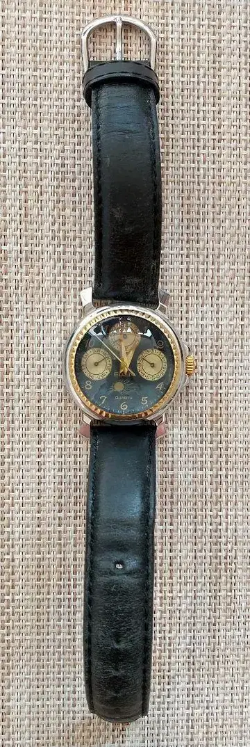 ELGIN FK-608-A 쿼츠 손목시계 블랙/골드