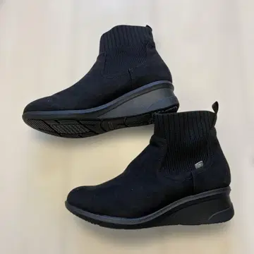 [ KIREI WALK ] 사이드 고어 부츠 스웨이드 블랙 23cm
