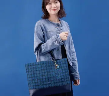 Charmant Sac x familiar 파미리아 트위드 토트백 파랑