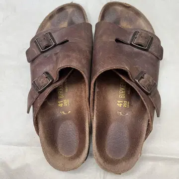 Birkenstock 브라운 더블 스트랩 샌들 34 사이즈