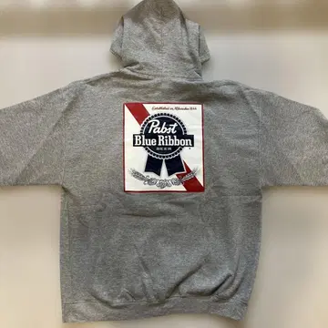 Pabst Blue Ribbon XL 그레이 후드티