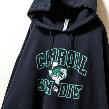 저지 캐롤 드래곤즈 로고 후드 맨투맨 블랙 XL 구제 의류