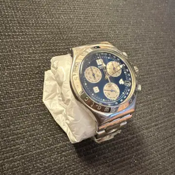 Swatch 크로노그래프 손목시계 네이비 블루 스와치 설명서 포함