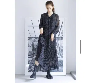 snidel 보타이 도트 시어 원피스