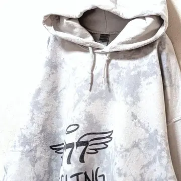 길단 777 로고 올 패턴 후드 맨투맨 타이다이 블리치 L 구제 의류