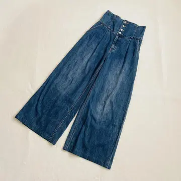 MOUSSY 코르셋 디자인 배기 데님 블루 사이즈 2