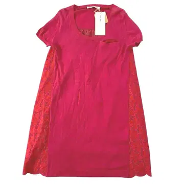 사카이 럭 sasacai luck 플라워 레이스 튜닉 핑크