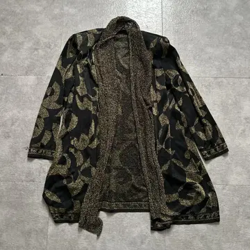 90s 빈티지 J&R 골드 라메 롱 토퍼 니트 가디건
