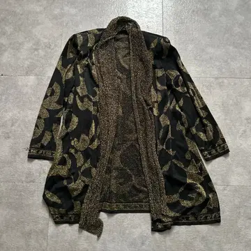 90s 빈티지 J&R 골드 라메 롱 토퍼 니트 가디건