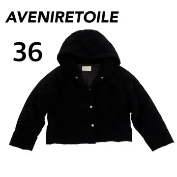 AVENIRETOILE 다이아 퀼트 후디 다운 자켓 블랙