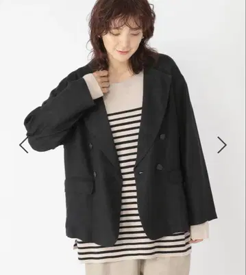 새상품 택 포함 스튜디오 클립 린넨 100% 린넨 자켓 블랙