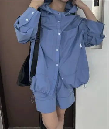2 drawstring waist 팬츠 셔츠 셋업