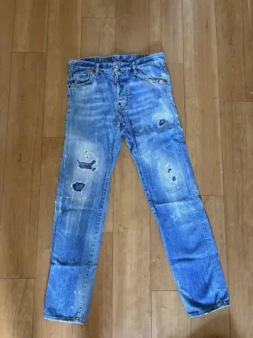 DSQUARED2 디스퀘어드2 리페어 가공 데님 팬츠 남성용 M