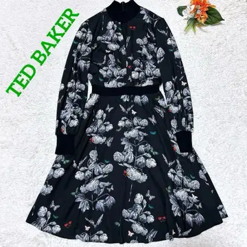 컨디션 최상 테드베이커 버터플라이 패턴 원피스 플라워 플로럴 블랙 1