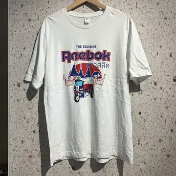 00s REEBOK 태국 수베니어 프린트T셔츠 리복 화이트