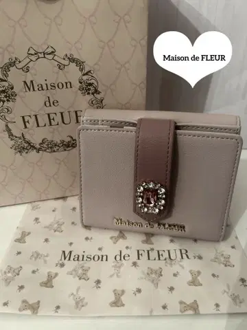 Maison de FLEUR 3단 폴더형 지갑 핑크