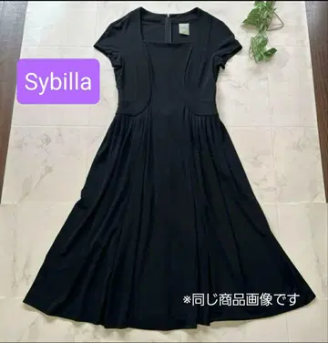Sybilla 블랙 반팔 무릎 기장 원피스
