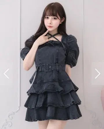 pium 티어드 프릴 미니 원피스