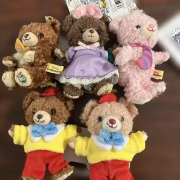 (9-111)UniBEARsity 봉제 인형 키체인 5체 미사용품