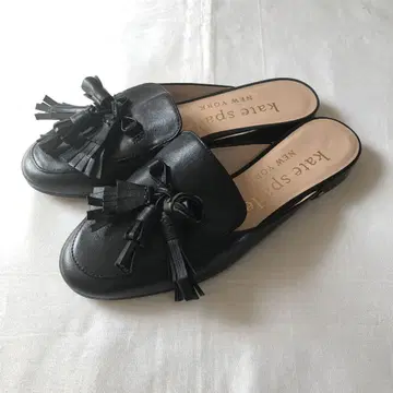 Kate spede 가죽 슬립온 카덴스 뮬 블랙