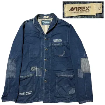 AVIREX 아비렉스 패치 인디고 맨투맨 커버올