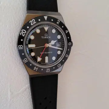 TIMEX Q GMT 블랙 단종, 유통 없음, 레어, 스위스 무브먼트