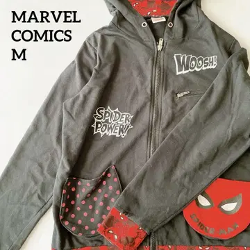 마블코믹스 스파이더맨 집업 후드티 블랙