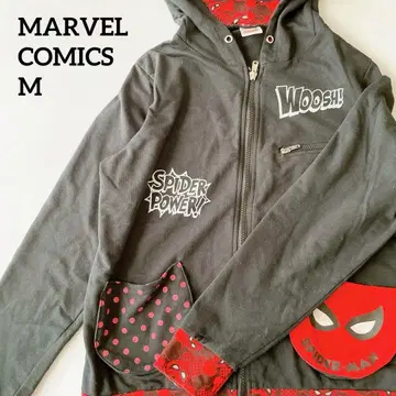 마블코믹스 스파이더맨 집업 후드티 블랙