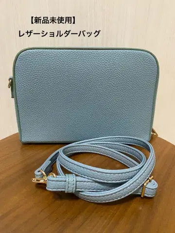 [미사용 새상품] 가죽 숄더백 스모키 블루