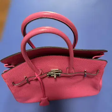 핑크 소가죽 핸드백