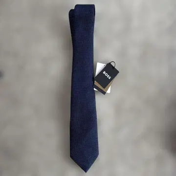 BOSS 네이비 도트 무늬 넥타이