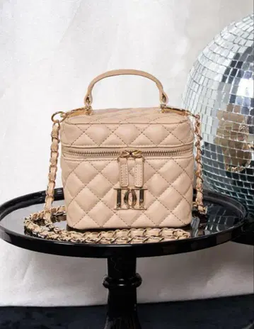 Darich 퀼팅 미니 스퀘어 백 핑크