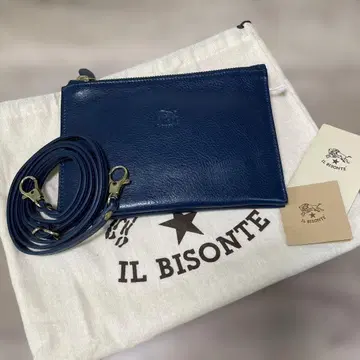 IL BISONTE 일비종떼 새상품 더블 지퍼 숄더백 네이비