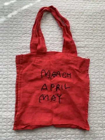 MARCH APRIL MAY 빨간색 린넨 토트백