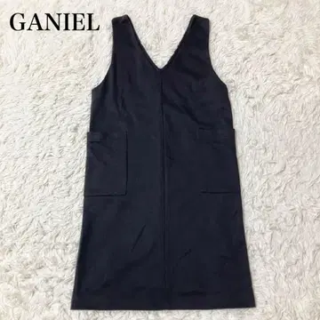 GANIEL 블랙 슬리브리스 원피스 오버롤 스커트 V넥