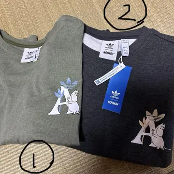 아디다스 무민 콜라보 트레이닝복 긴팔T셔츠 XL 2장 세트