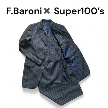 고급 F.Baroni 수트 셋업 Y7 스트라이프 Super100's