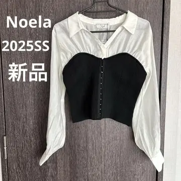 [ 새상품 ] Noela 2025SS 셔츠 도킹 뷔스티에 니트