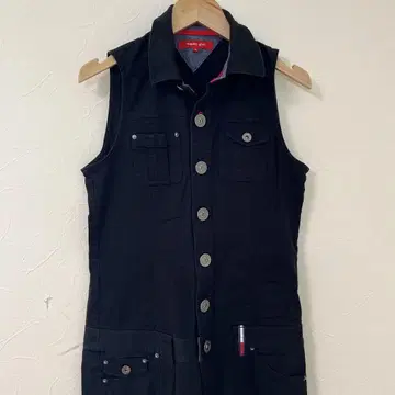 tommy girl 블랙 슬리브리스 올인원 점프수트 M 사이즈