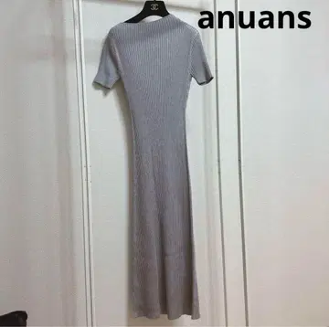 anuans 아지메 넥 스트레이트 니트 원피스